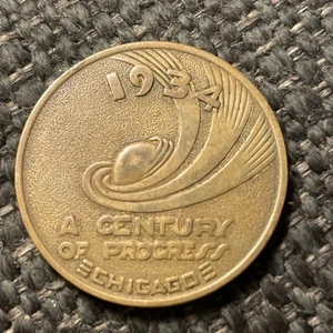 1934 Century of Progress Chicago World's Fair Good Luck Token - Picture 1 of 2
