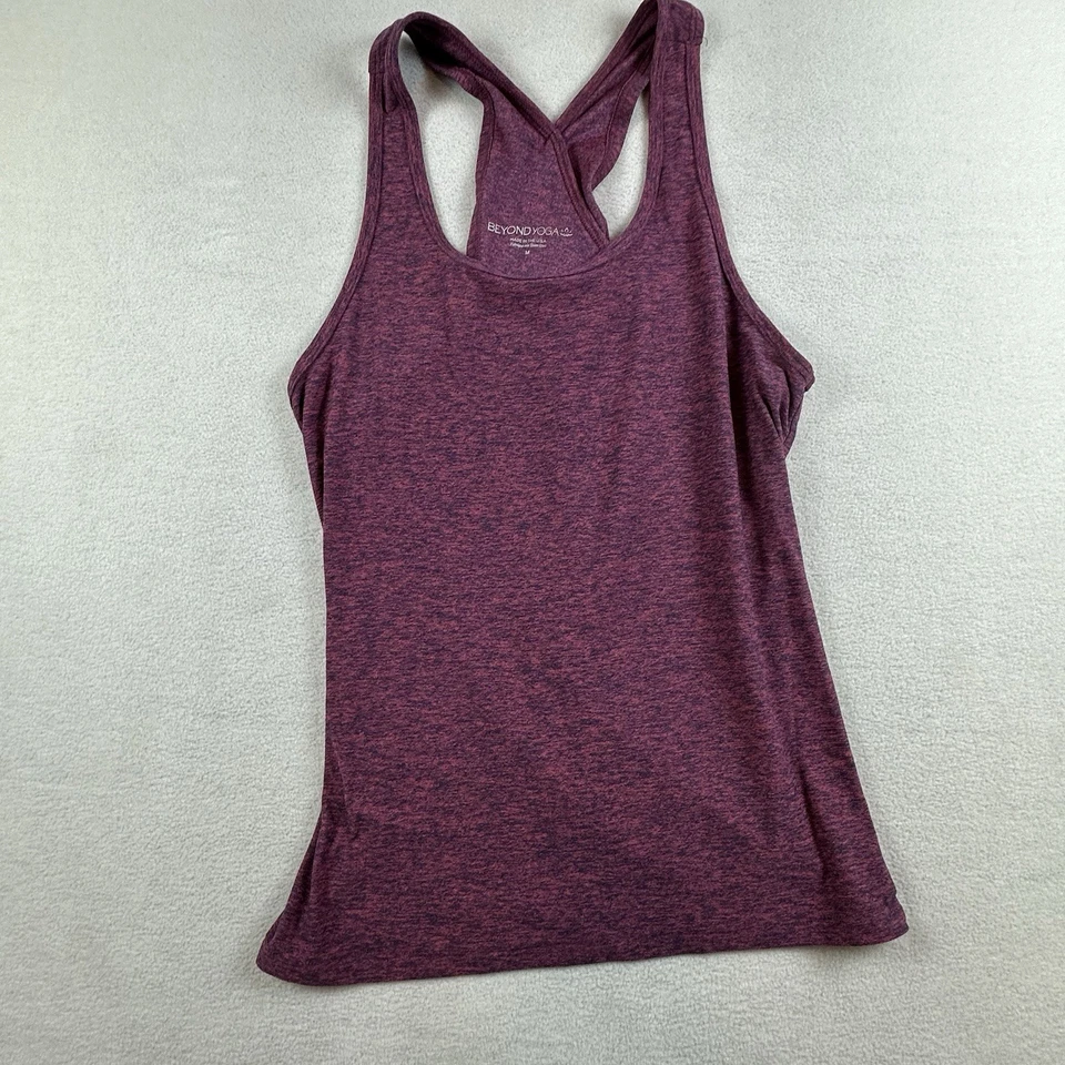 Beyond Yoga Shirt Womens Medium Space Dye Red Lightweight Crossover Tank Stretch - Image 1 of 4