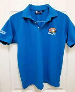 RAISING CANE'S Fried Chicken Crew Polo Shirt Blue Small - Emboroidered One Love - Picture 1 of 4