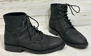 Thursday Boot Co. Everyday CAPTAIN Black Leather Cap Toe Ankle Boots Sz 8.5 Mens - Picture 1 of 19