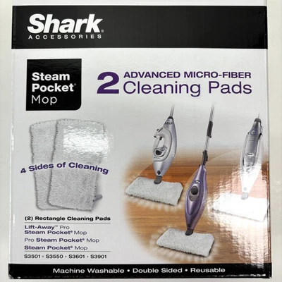 Almohadillas de limpieza avanzadas de microfibra SHARK para fregona de bolsillo de vapor caja de 2 NUEVAS EN CAJA Foto 1 de 4