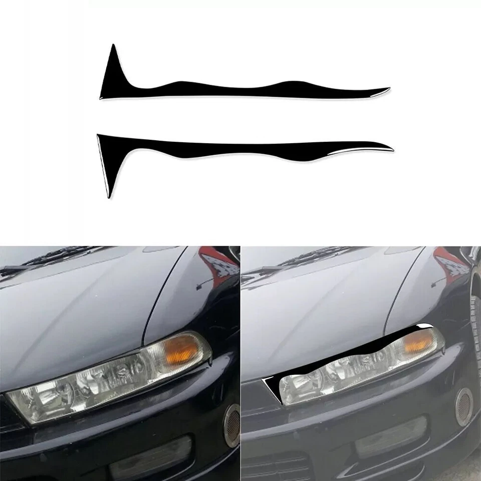 Calcomanía de cubierta de párpado de faros negros para piano para Mitsubishi Galant 1997-02 Foto 1 de 4