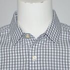 BANANA REPUBLIC Grant Fit Non Iron Cotton Gray Check Dress Shirt Sz L