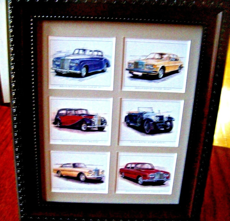 ROLLS ROYCE  - 6  REPRO CARDS IN A MAT   (Buy FRAMED $47  UNFRAMED $27) - Image 1 of 4