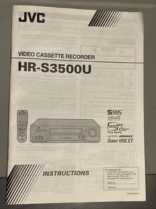 JVC HR-S3500U S-VHS VCR Instruction Manual - Picture 1 of 2