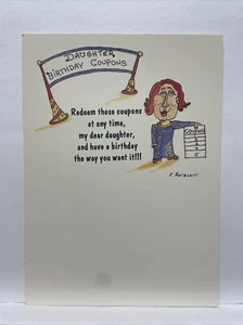 Happy Birthday Coupon Greeting Card to Daughter - Picture 1 of 3