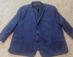 Shaquille O'Neal XLG Sport Coat Mens 54R 54 Big Tall Lined Navy Blue Stretch - Picture 1 of 4