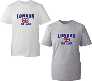 London England T-Shirt Union Jack Souvenir Uk Flag Trendy Great Britain Tee Top - Picture 1 of 4