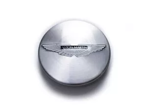 Tappo centrale cerchio in lega originale Aston Martin argento e nero HY53-1A096-FA - Foto 1 di 1