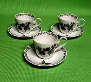 NORITAKE PRIMACHINA ROYAL ORCHARD FRUIT 9416 TEA CUP & SAUCER PLATES SET OF 3 - Picture 1 of 4