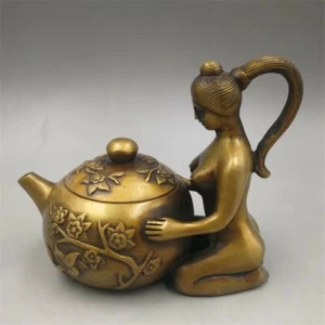 Crafts Copper Beauty Pour Wine Jug Teapot Furniture Decoration Ornaments - Picture 1 of 5