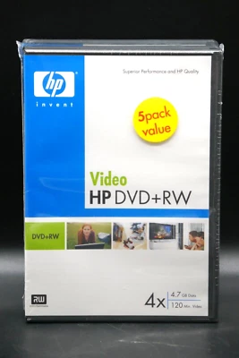 HP DVD+RW 5 Pack in Full Size Cases - Brand New & Sealed - Image 1 of 4