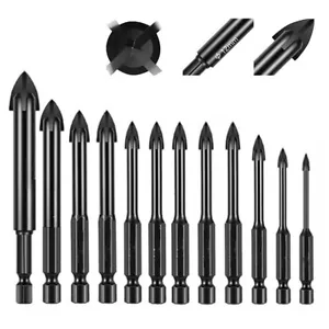 12pc Diamond Drill Bit Set 3-12mm Wall Stone Concrete Brick Masonary Drills Bits - Picture 1 of 8