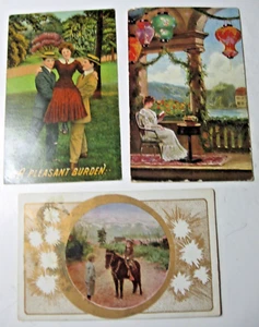 Three 1908 - 1912 Romantic or Friendship Postcards - Picture 1 of 2