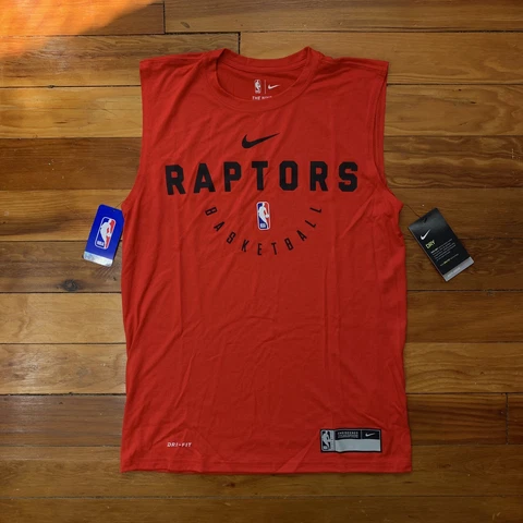 Nike Dri Fit NBA Toronto Raptors Basketball Training Warm Up Tank Top Red Small Cover