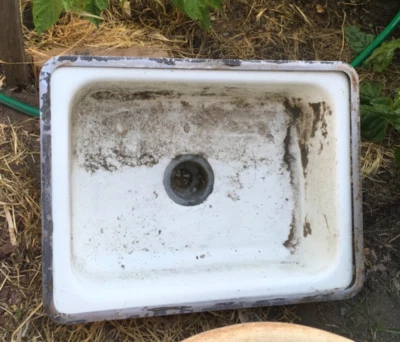 1950s Vintage 24x18 American Standard Cast Iron Kitchen Sink Made in USA Wear - Image 1 of 4