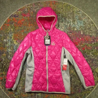 Gerry Hooded Puffer Jacket Girls L 14/16 Pink Ultra Light 90/10 Mixed Media NWT - Image 1 of 4