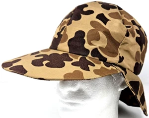 Orvis Manchester Vermont Vintage Fly Fishing Camo Hat Ear Flaps Neck Cover 7 3/8 - Picture 1 of 11