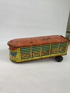 Vintage 1950's Marx Marcrest Live Stock Tin Toy Semi Trailer Only Tin - Bild 1 von 23