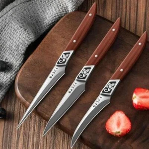 3pcs professional carving knife tool sets kitchen fruit knife fixed blade knife - Picture 1 of 10