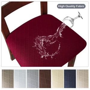 Seat Cushion Diamond Slipcovers Oil-Proof Waterproof Stretch Chair Covers X - Picture 1 of 21
