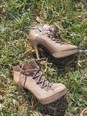 Botines de tacón con cordones para mujer de la década de 2000 talla 7 - Botines de combate  Foto 1 de 4