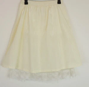 Jessica McClintock Girls 14 Ivory Skirt Pull On Moire Satin Lace Hem - Picture 1 of 6