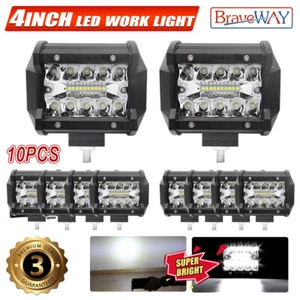 10PCS 4" Inch 1200W LED Work Light Bar Flood Pods Driving Off-Road Tractor 4WD - Picture 1 of 10