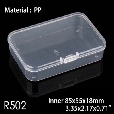6x Small Plastic Clear Transparent Container Case Storage Box  88x60MM - Image 1 of 4