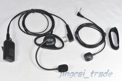 2-PIN D-Shape Headset for Kenwood Puxing Baofeng Radio with 2 PTT & Boom Mic 019 - Image 1 of 4