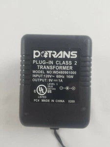 Potrans WD480901000 Plug-In Class 2 Transformer Adapter 9V 1A - Picture 1 of 5