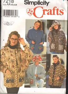 Simplicity 7218 Sewing Pattern Misses Jacket and Hat Size XS, S, M uncut - Picture 1 of 1
