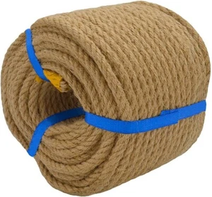 Natural Jute Rope Hemp Rope (8 Mm X 165 Ft) Strong Jute Twine DIY Crafts Scratch - Picture 1 of 8