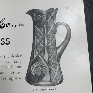 1904 Original Anzeige T B Clark Rich geschliffenes Glas Honesdale Pennsylvania Krug Harvard - Bild 1 von 4