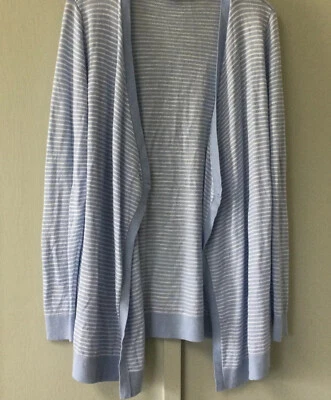 LOFT женщин размер средний в полоску водопада спереди открытый кардиган длинным рукавом - Изображение 1 из 4