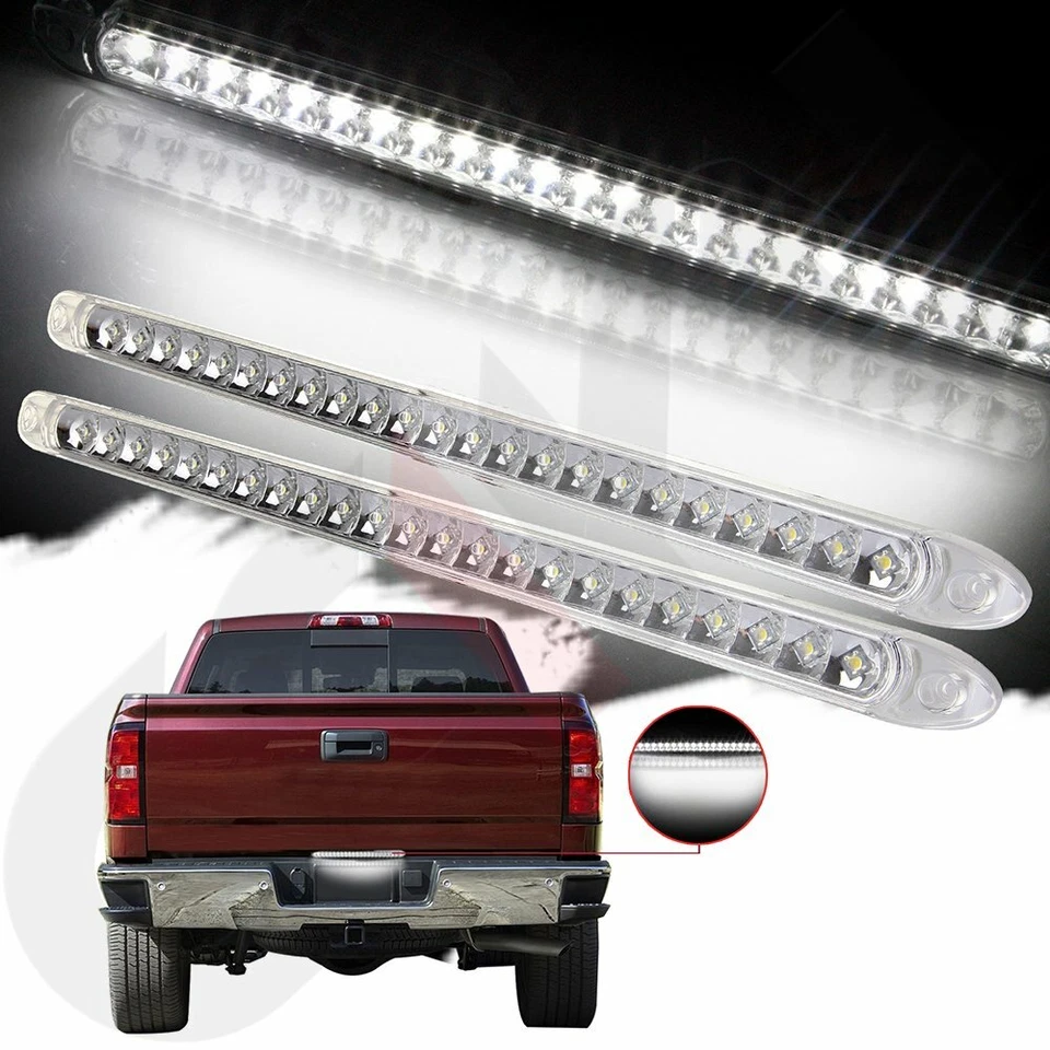 2x 17" 23LED Blanco Remolque Parada Cola Giro Tercera Barra de Luz de Freno Impermeable Sellado Foto 1 de 4