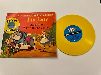 Vintage Alice no País das Maravilhas I’m Late White Rabbits House Record Walt Disney C40 - Imagem 1 de 4