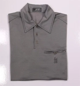 Gianni Versace Vintage 1990's Gray Cotton Polo Shirt Men's Small - Picture 1 of 7