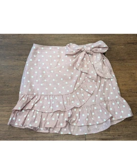 NLW Women's Mini Polka dot Faux wrap skirt Size Large - Picture 1 of 8