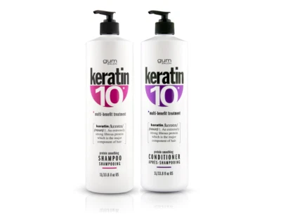 Gum Hair Salon KERATIN 10 SHAMPOO & CONDITIONER **1 LITRE** **DUO OFFER!!!!***