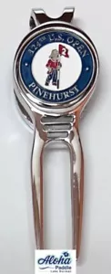 GOLF Beltclip DIVOT REPAIR TOOL w/ Ballmark 2024 US OPEN Pinehurst #2 Blue - Picture 1 of 2