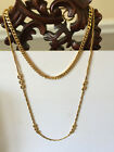 Brilliant 32" long 18k gold tone rope station necklace & 16" cool chain Necklace