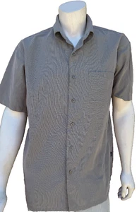 Woody's Retro Lounge Button Down Shirt Mens XL Gray Short Sleeve Shirt Grunge - Picture 1 of 9