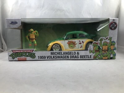 Jada 1:24 Teenage Mutant Ninja Turtles Miguel Ángel y Volkswagen Beetle 1959 Foto 1 de 3
