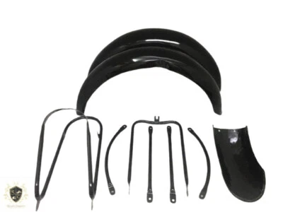 Fit For Norton Es2 Black Painted Front And Rear Mudguard With Stays - Изображение 1 из 4