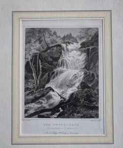 Zweribach bei Waldkirch Schwarzwald Baden-Württemberg alter Stahlstich 1844 - Bild 1 von 1