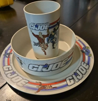 Juego de 3 vasos de plato GI Joe Battle Corps 1993 Foto 1 de 4