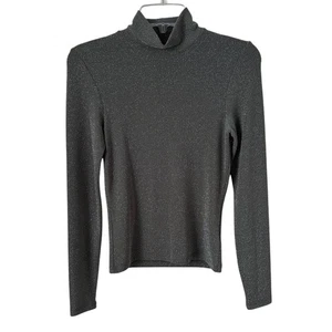 Ralph Ralph Lauren Turtleneck Top Y2K Metallic Shimmer Nylon Knit Long Sleeve XS - Picture 1 of 9