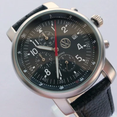 VW Volkswagen Classic Aviator Pilot Driver Sport Car Accessory Watch Chronograph - Image 1 of 4