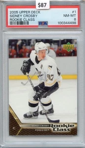 2005-06 Upper Deck Rookie Class Sidney Crosby #1 PSA 8 Penguins RC - Picture 1 of 2